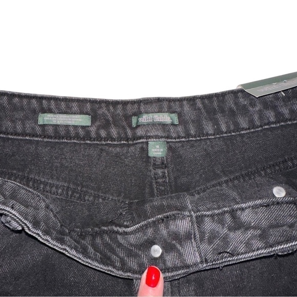 Wild Fable Women’s High-Rise Bermuda Black Wash Distressed Raw Hem Shorts - Picture 11 of 16